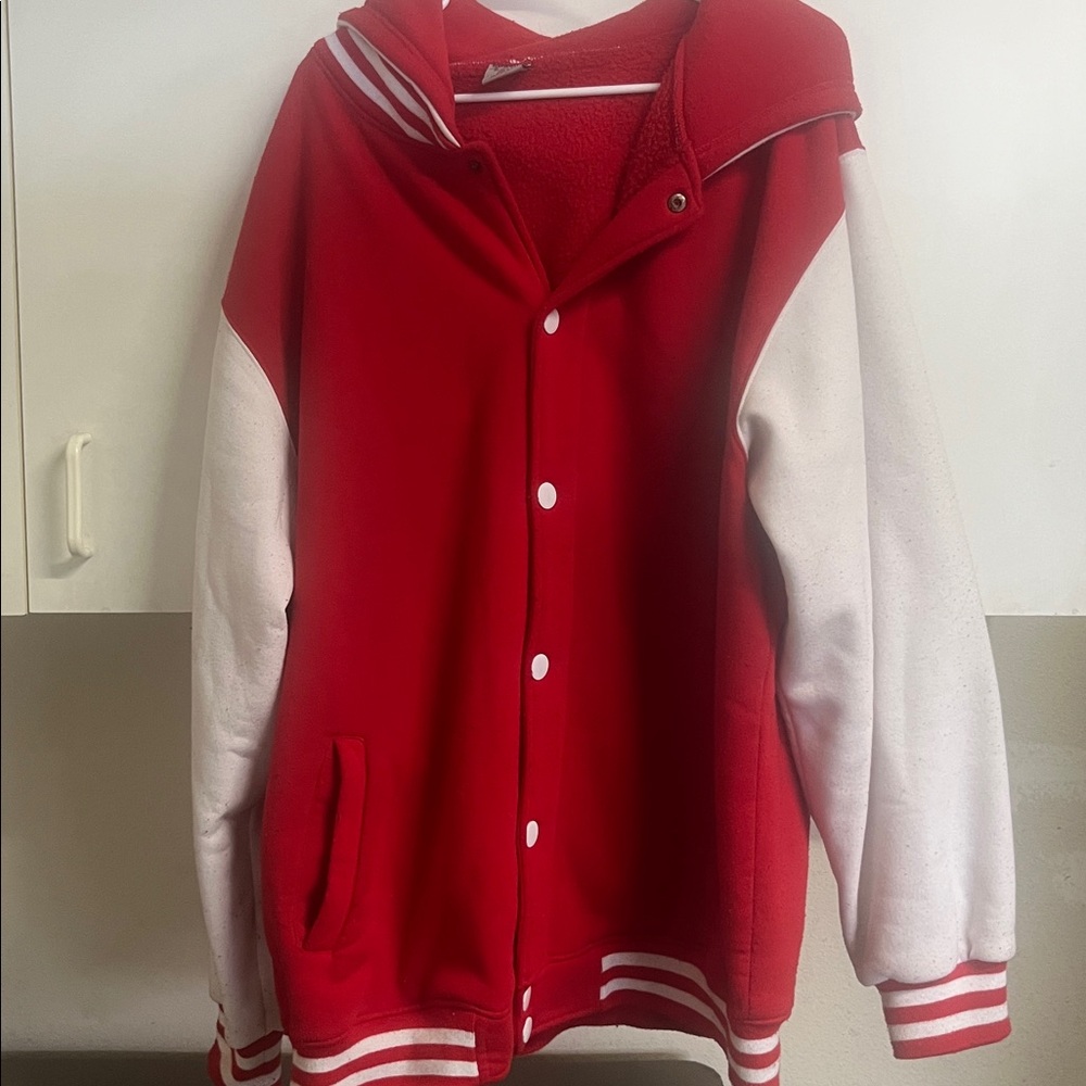 Red and White Varsity Jacket